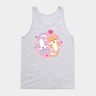 Cute Couple Shiba Inu Tank Top